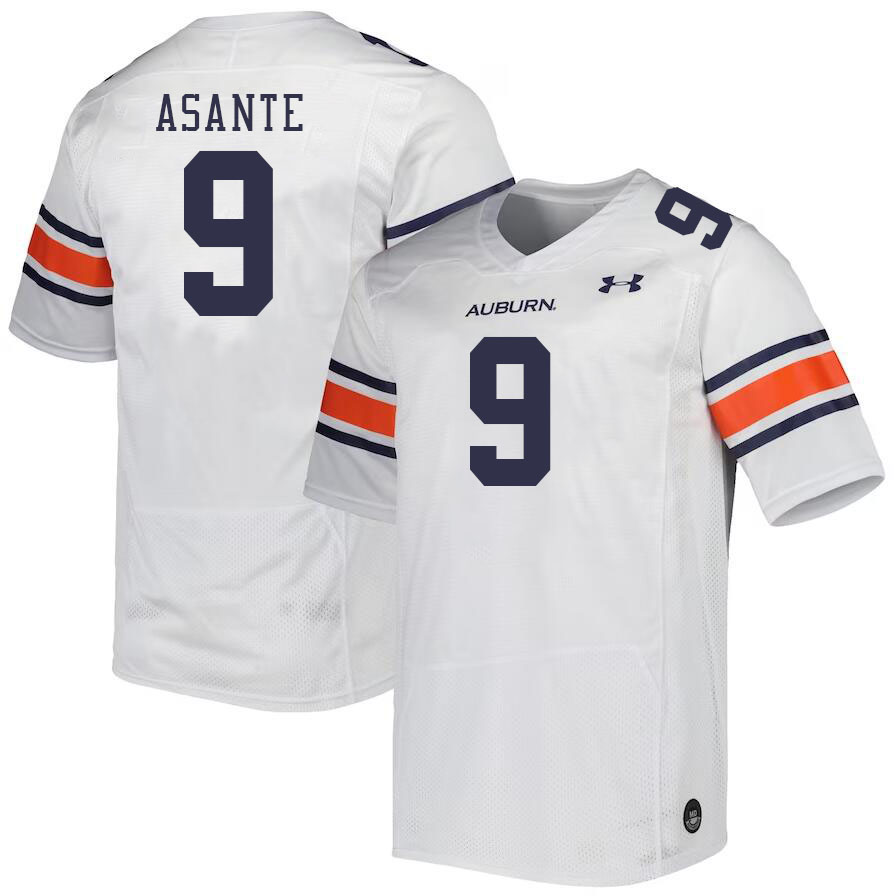 Men #9 Eugene Asante Auburn Tigers College Football Jerseys Stitched-White - Click Image to Close
